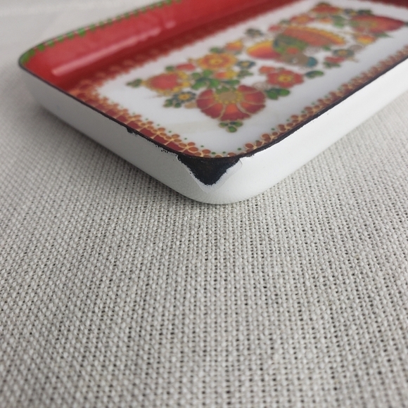 Vintage Steinbock- Email Handmade Austria Enamel Trinket Tray - Picture 4 of 6